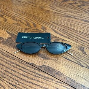 PrettyLittleThing Black Cat-Eye Sunglasses with Gold Temples